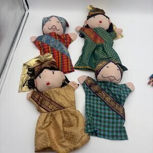Lot 4 Royal Persian Hand Puppets 2 Prince & 2 Princess Trades Of Hope Play